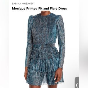 Sabina Musayev Monique Printed Fit and Flare Dress